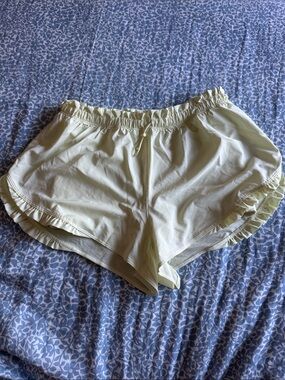 Aerie offline Light Yellow Women's Ruffle Hem Sleep Shorts